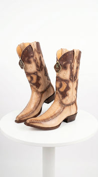 Men’s King Exotic Genuine Sharkskin Boots 3X Toe, Burnished Oryx Western Cowboy Boots 495V20911