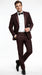 Men’s Brown Slim Fit 2 Piece Tuxedo with Satin Peak Lapel, Formal Wedding Prom Suit