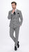 Men’s Black & White Houndstooth Double Breasted Wool Suit – 2 Piece Modern Fit Peak Lapel Suit