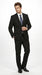 Men’s Black 2 Piece Slim Fit Business Suit with Wide Fish Cut Styling