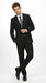 Men’s Black 2 Piece Slim Fit Business Suit with Wide Fish Cut Styling