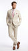 Men’s Natural Linen 2 Piece Suit with Side Vents, Two Button Regular Fit Summer Dress Suit