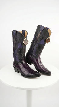 King Exotic Men’s Eel Western Snip Toe Boots, Exotic Cowboy Dress Boots