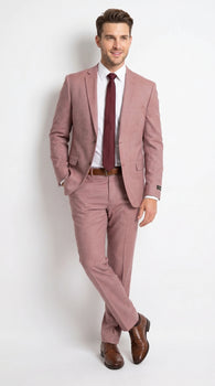 Men’s Mauve Salmon 2 Piece Suit, Formal Wedding Prom Dress Suit