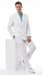 Men’s White Double Breasted Suit with Jacket and Pants, Formal Wedding Dress Suit