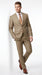 Men’s Champagne Gold Sharkskin Suit, Formal Wedding Church Business Dress Suit Set