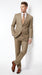Men’s Champagne Gold Sharkskin Suit, Formal Wedding Church Business Dress Suit Set