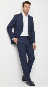 Tiglio Italian Suit - Real Wool Men’s Tiglio Novello Navy Blue Super 150’s Wool Suit, Italian Wool  Business Wedding Suit SetSuper 150's Novello Navy Blue ,Pure Wool Suit in Color Navy Blue Modern Fit