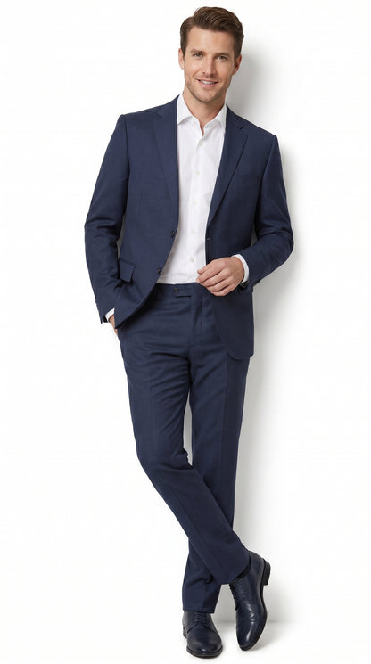 Tiglio Italian Suit - Real Wool Men’s Tiglio Novello Navy Blue Super 150’s Wool Suit, Italian Wool  Business Wedding Suit SetSuper 150's Novello Navy Blue ,Pure Wool Suit in Color Navy Blue Modern Fit