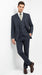 Men’s 1920s Gangster Dark Blue Bold Pinstripe 3 Piece Suit, Vested Fashion Suit with Pleated Pants