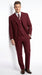 Men’s Burgundy Wine Maroon 3 Piece Vested Suit, Peak Lapel Formal Wedding Church Dress Suit Set