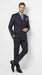 Men’s Dark Navy Blue Chalk Pinstripe Double Breasted Suit, Formal Wedding Business Dress Suit Set