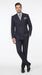 Men’s Dark Navy Blue Chalk Pinstripe Double Breasted Suit, Formal Wedding Business Dress Suit Set