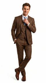 Elegant Men's Chocolate Dark Brown 3 ~ Three Piece  Business Suits Clearance Sale