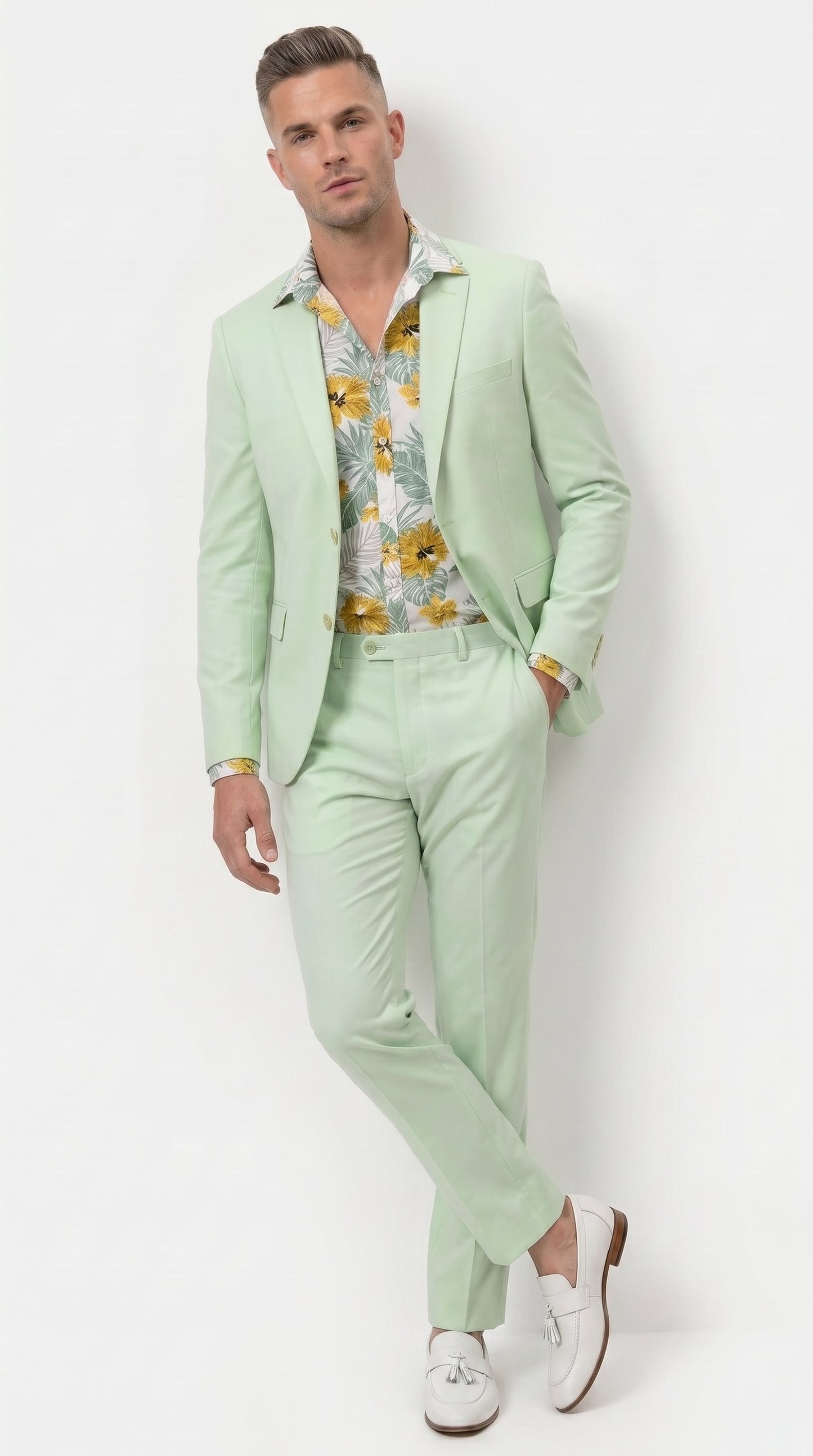 Men’s Mint Green Suit, Sage Green Summer Wedding and Prom Dress Suit