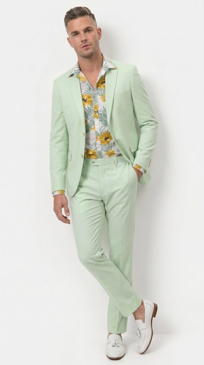 Men’s Mint Green Suit, Sage Green Summer Wedding and Prom Dress Suit