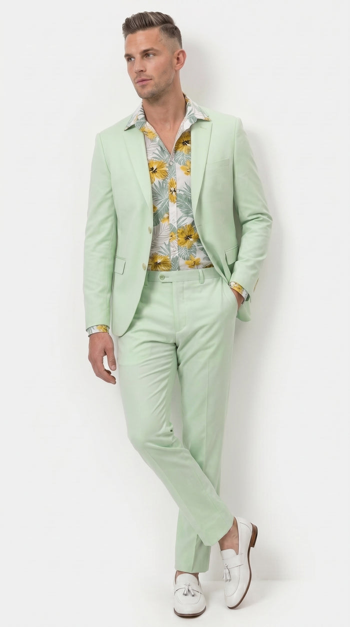Men’s Mint Green Suit, Sage Green Summer Wedding and Prom Dress Suit