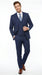 Men’s Teal Indigo Bright Blue Cobalt Pinstripe 3 Piece Suit, Formal Wedding Business Dress Suit