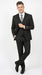 Men’s Jet Liquid Black Suit with White Pinstripes, 2 Button Vested Formal Dress Suit