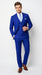 Men’s Electric Royal Blue Suit with Two Flap Front Pockets, Formal Wedding Prom Dress Suit