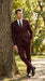 Men’s Burgundy Maroon Wine Suit with 2 Button Jacket and Matching Pants, Formal Wedding Dress Suit