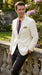 Men’s Ivory Cream Blazer with 2 Button Front, Off White Dress Casual Sport Coat