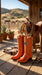Men’s King Exotic Cognac Teju Lizard Western Boots, Exotic Cowboy Dress Boots 4980703