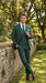 Men’s Hunter Green Great Gatsby Pinstripe 3 Piece Suit, 1920s Gangster Outfit