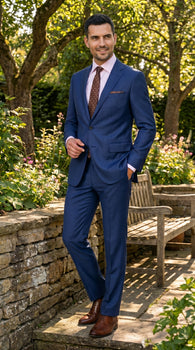 Men’s Ink Blue 2 Button Suit, Cobalt Midnight Blue Wedding and Business Dress Suit