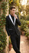 Men’s Black and White Blazer with Shawl Lapel, Dress Casual Formal Sport Coat