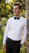 Men’s Max White Slim Fit Wing Tip Collar Pleated Tuxedo Shirt, Formal Dress Shirt