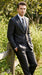 Men’s Vitali Black Sharkskin 2 Button Suit, Formal Wedding Business Dress Suit Set