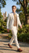 Men’s Off White Great Gatsby 3 Piece Suit, Vintage Wedding Prom Formal Vested Suit Set
