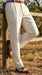 Men’s Ivory Cream Pleated Dress Pants, Off White Formal Trousers with Unhemmed Bottom