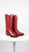 Men’s Red Eel Cowboy Boots with J Toe, Exotic Western Dress Boots