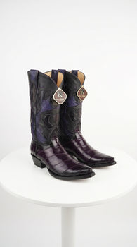 King Exotic Men’s Eel Western Snip Toe Boots, Exotic Cowboy Dress Boots