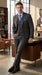 Men’s Charcoal Gray Pinstripe 3 Piece Vested Suit with 2 or 3 Button Jacket, Formal Dress Suit