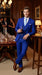 Men’s Electric Royal Blue Suit with Two Flap Front Pockets, Formal Wedding Prom Dress Suit