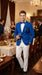 Men’s Royal Blue 2 Button Blazer with Notch Lapel, Wholesale Dress Casual Sport Coat