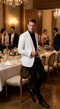 Men’s White Linen Fabric Summer Blazer with Notch Lapel, Dress Casual Sport Coat