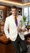 Men’s Ivory Cream Blazer with 2 Button Front, Off White Dress Casual Sport Coat
