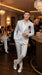 Men’s Silver Grey Shiny Paisley Graduation Suit, Formal Prom Wedding Dress Suit