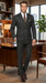 Men’s Grey Pinstripe Slim Fit Wool Suit with 2 Button Jacket and Peak Lapel