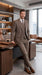 Men’s Vintage Brown Tweed Herringbone 1920s Suit, Classic Gatsby Style Dress Suit