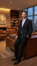 Men’s Black 2 Button Poplin Suit, Formal Wedding Business Church Dress Suit Set