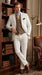 Men’s Off White Great Gatsby 3 Piece Suit, Vintage Wedding Prom Formal Vested Suit Set