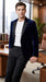 Men’s Navy Blue Velvet Tuxedo Jacket with Black Satin Lapel, Formal Sport Coat Dinner Blazer