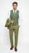 Men’s Blue and Gold Windowpane Plaid 3 Piece Wool Suit with Double Breasted Vest