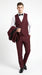 Men’s Burgundy Wine Tuxedo Suit with Black Peak Lapel, Jacket and Pants Formal Dinner Suit
