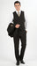 Men’s Black Three Button Poplin Suit with Classic Jacket and Pleated Pants, Formal Dress Suit